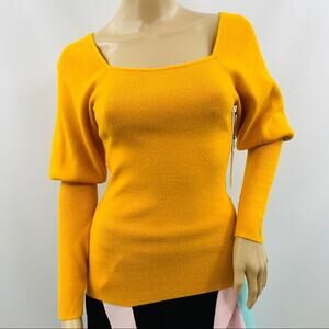 Something Navy Orange Slice Volume Sleeve Top